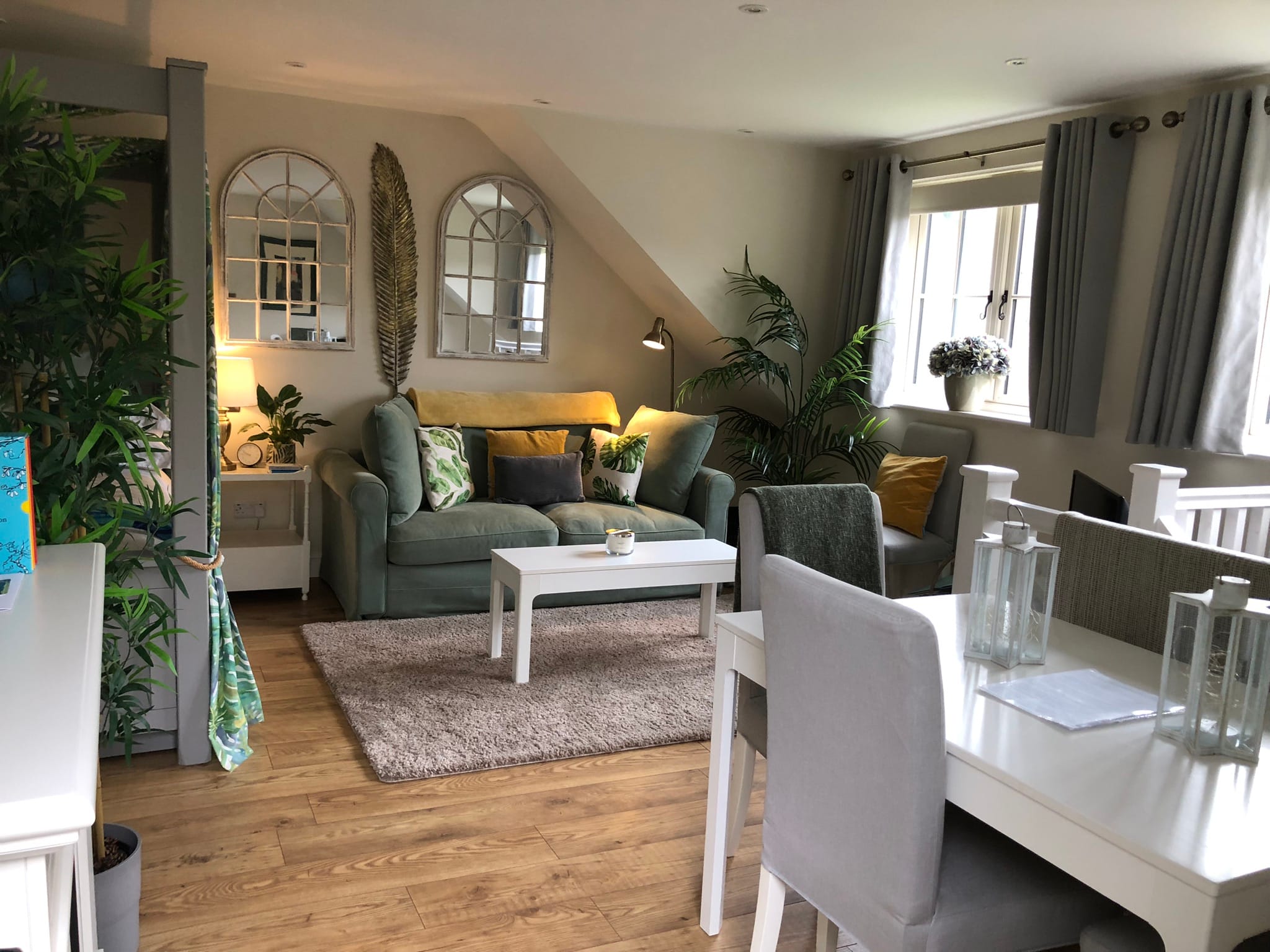 Open-plan living room and bedroom