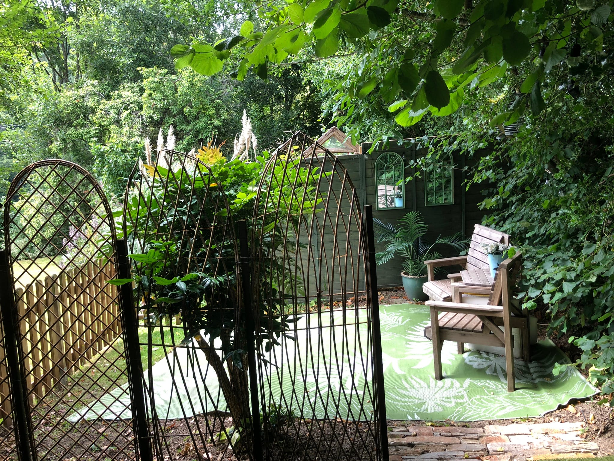 Private garden with views to woods